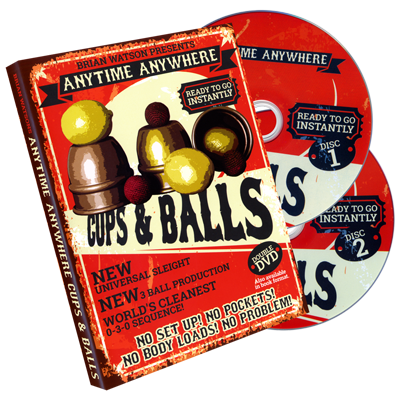 Anytime Anywhere Cups & Balls (2 DVD Set) by Brian Watson - DVD