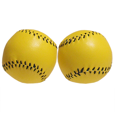 Chop Cup Balls Large Yellow Leather (Set of 2) by Leo Smesters -