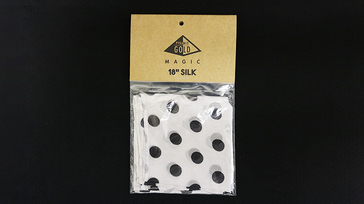 Silk 18 inch (White with Black Polka Dots) by Pyramid Gold Magic