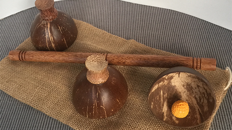 Cheppum Panthum Coconut Shell Cups and Wand set by Gary Kosnitzk