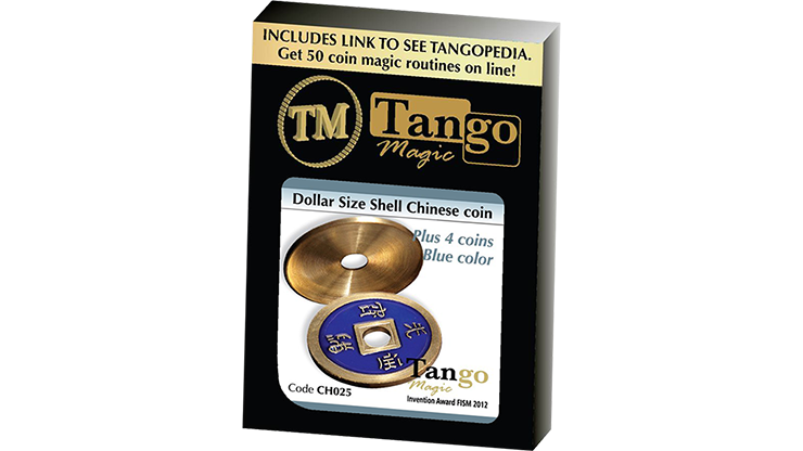Dollar Size Shell Chinese Coin (Blue) by Tango Magic (CH025)