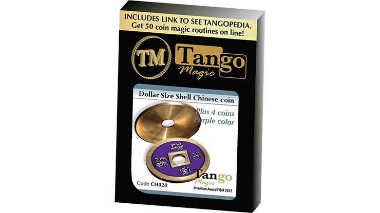Dollar Size Shell Chinese Coin (Purple) by Tango Magic (CH028)