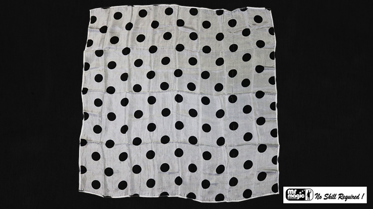 Polka Dot Hanky, Black on White (21" x 21") by Mr. Magic - Trick