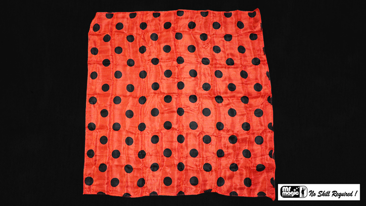 Polka Dot Hanky, Black on Red (21" x 21") by Mr. Magic - Trick