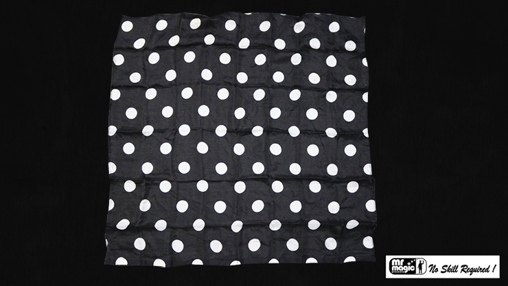 Polka Dot Hanky, White on Black (21 inches x 21 inches) by Mr. M