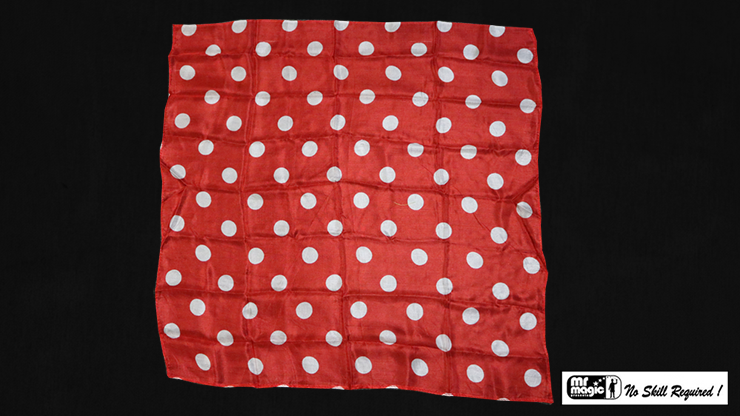 Polka Dot Hanky, White on Red (21" x 21") by Mr. Magic - Trick