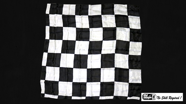 Production Hanky Chess Board Black and White (21" x 21") by Mr.