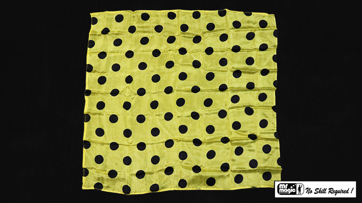 Polka Dot Hanky, Black on Yellow (21" x 21") by Mr. Magic - Tric