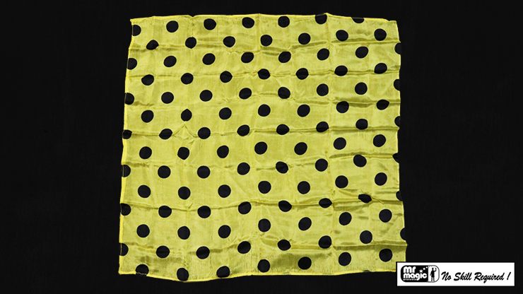 Polka Dot Hanky, Black on Yellow (21" x 21") by Mr. Magic - Tric Polka Dot Hanky, Black on Yellow (21" x 21") by Mr. Magic - Tric