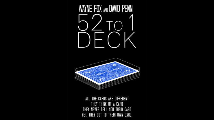 The 52 to 1 Deck Blue (Gimmicks and Online Instructions) by Wayn