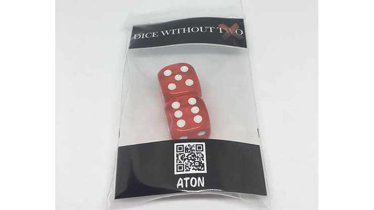 Dice Without Two CLEAR RED (2 Dice Set) by Nahuel Olivera Magic