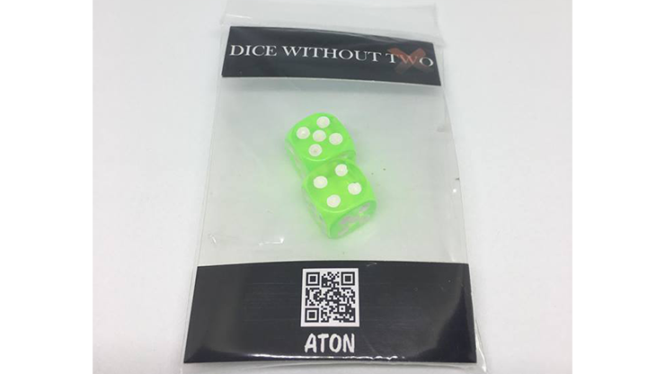 Dice Without Two CLEAR GREEN (2 Dice Set) by Nahuel Olivera Magi
