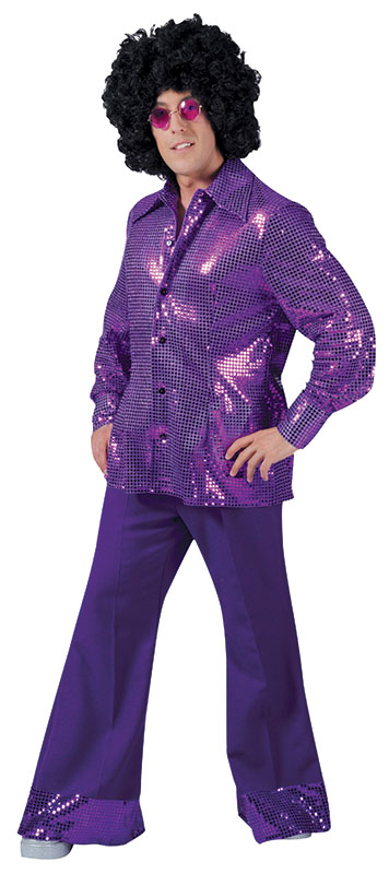 Sequin Disco Trousers. Purple (56/58)