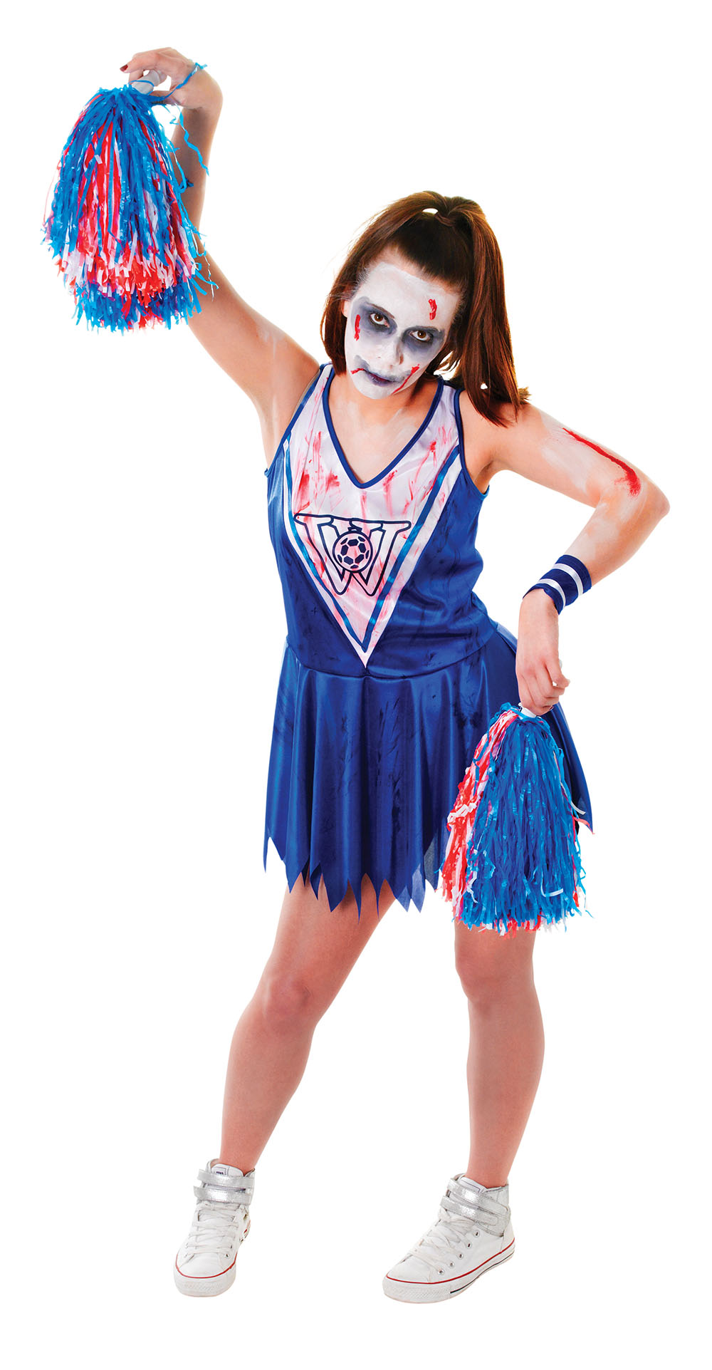 Zombie Cheerleader. Blue/White