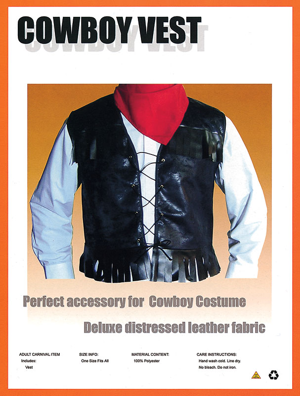 Cowboy Vest Deluxe Black Leather