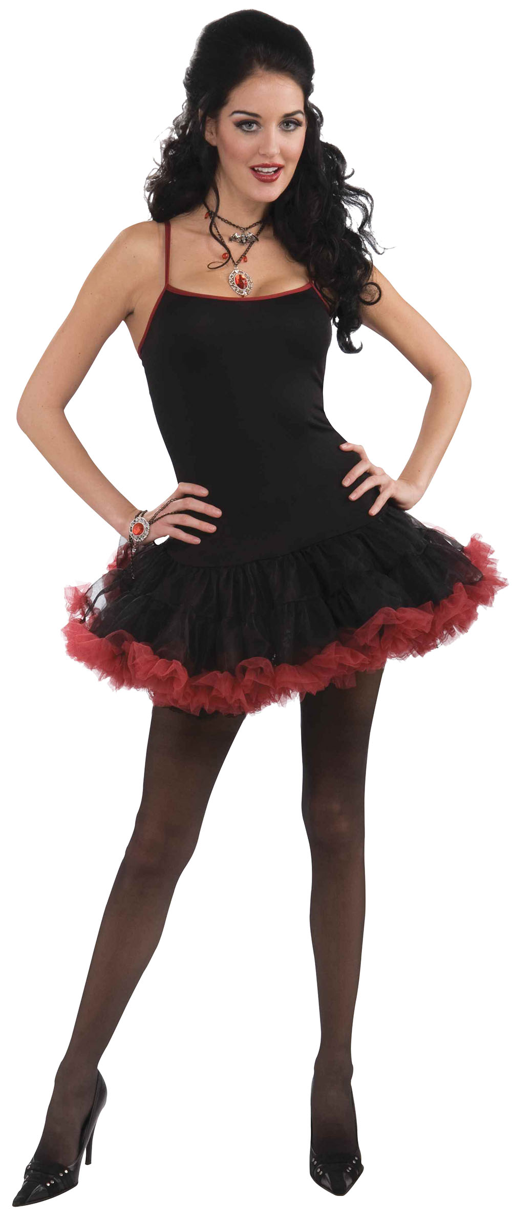 Vampiress Petticoat Dress. Black/Burgundy