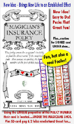 Magicians Insurance 'Card Under Shoe' Policy