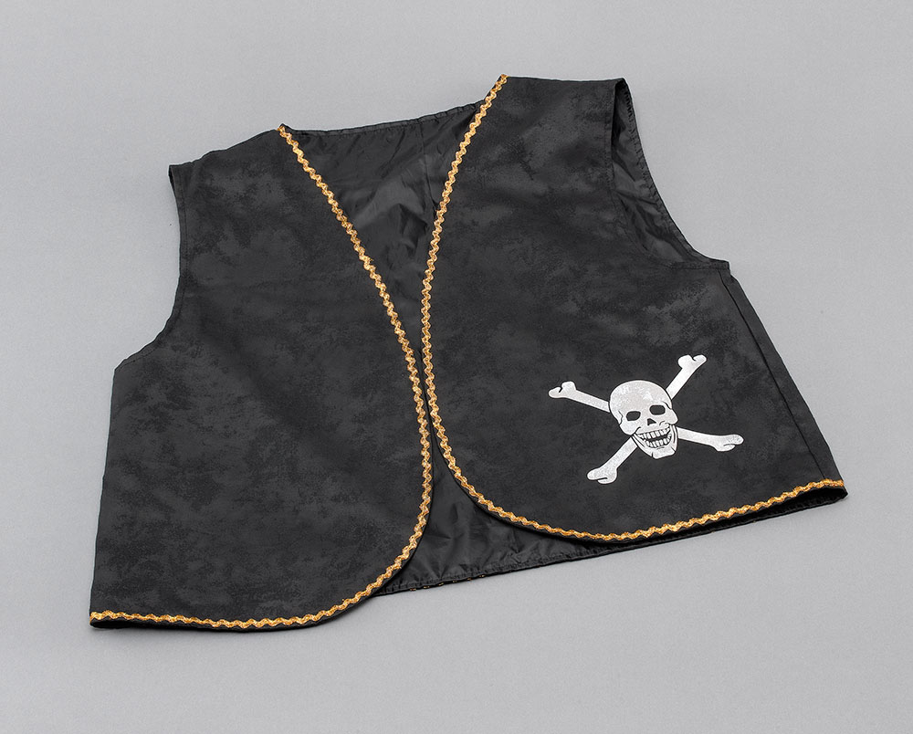 Pirate Waistcoat. Black Distressed