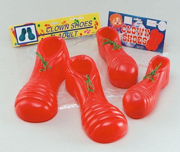 Clown Shoes. PVC Red. Adult