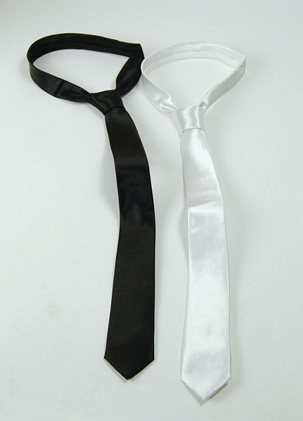 Skinny Tie. White - Click Image to Close