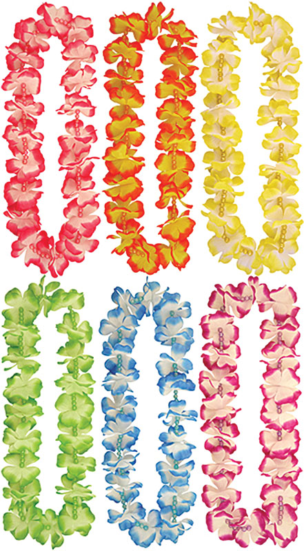 Hawaiian Leis + Beads (6 Asstd Colours)