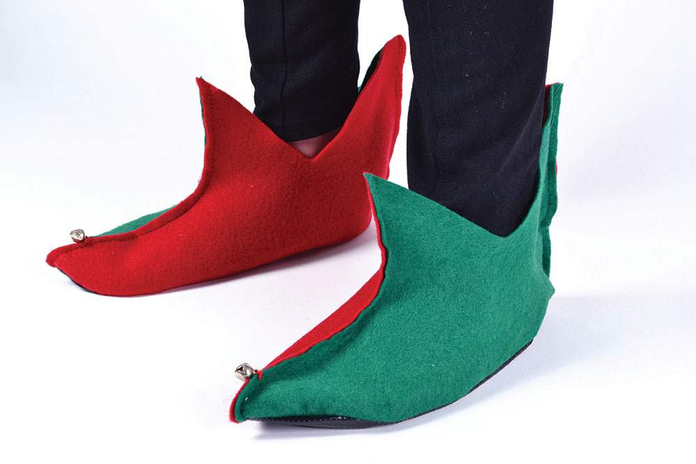 Elf Shoes. Felt. Green/Red