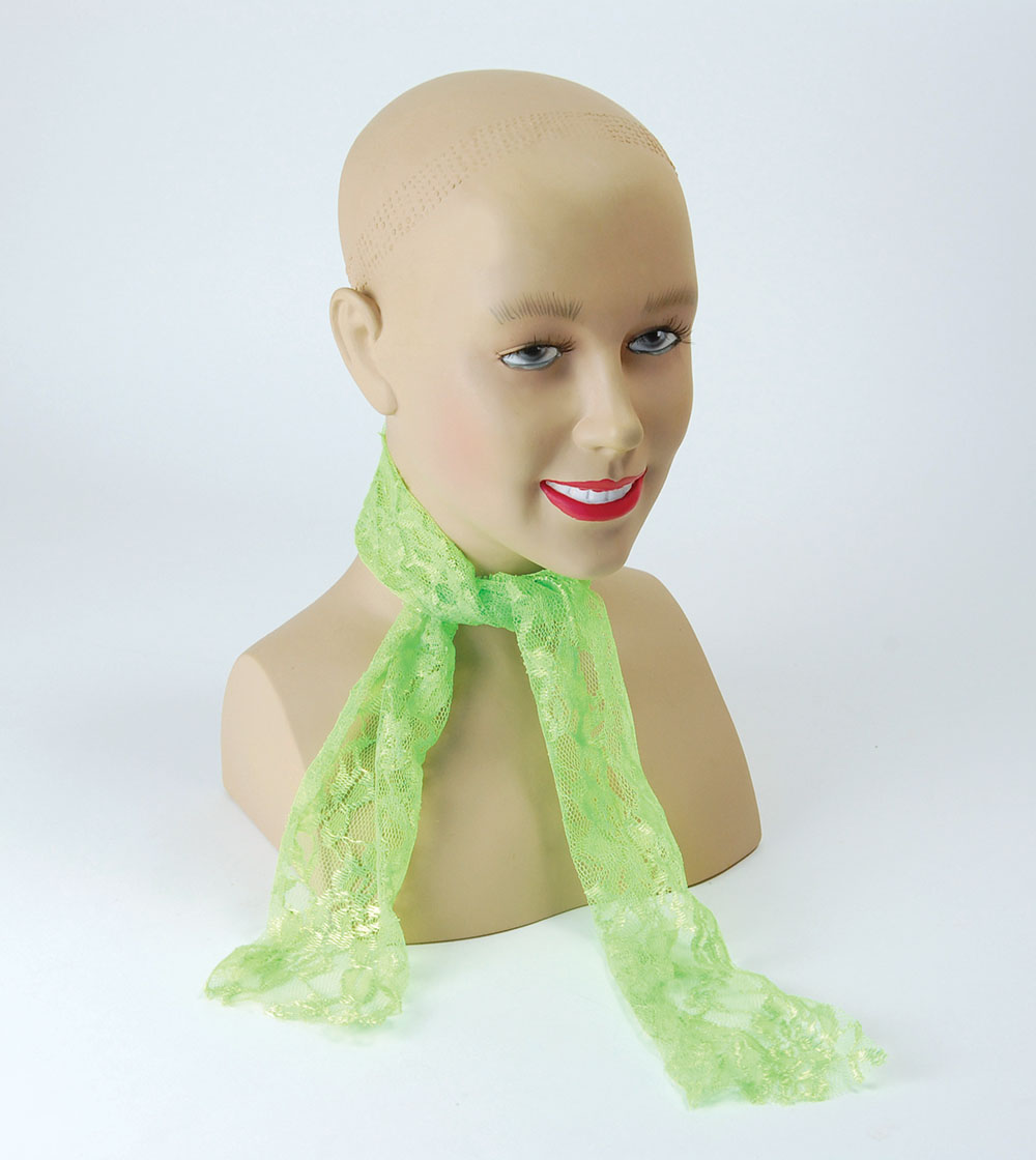 80's Neon Lace Scarf. Green
