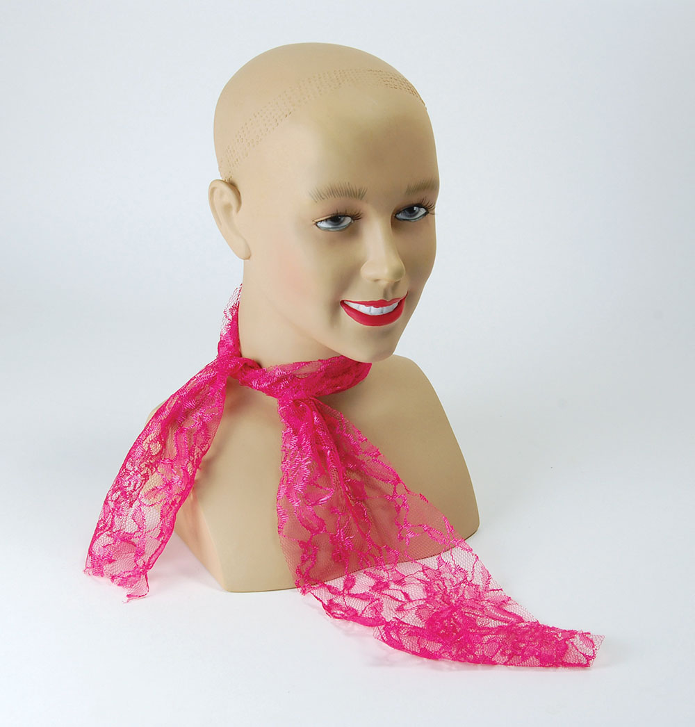 80's Neon Lace Scarf. Pink