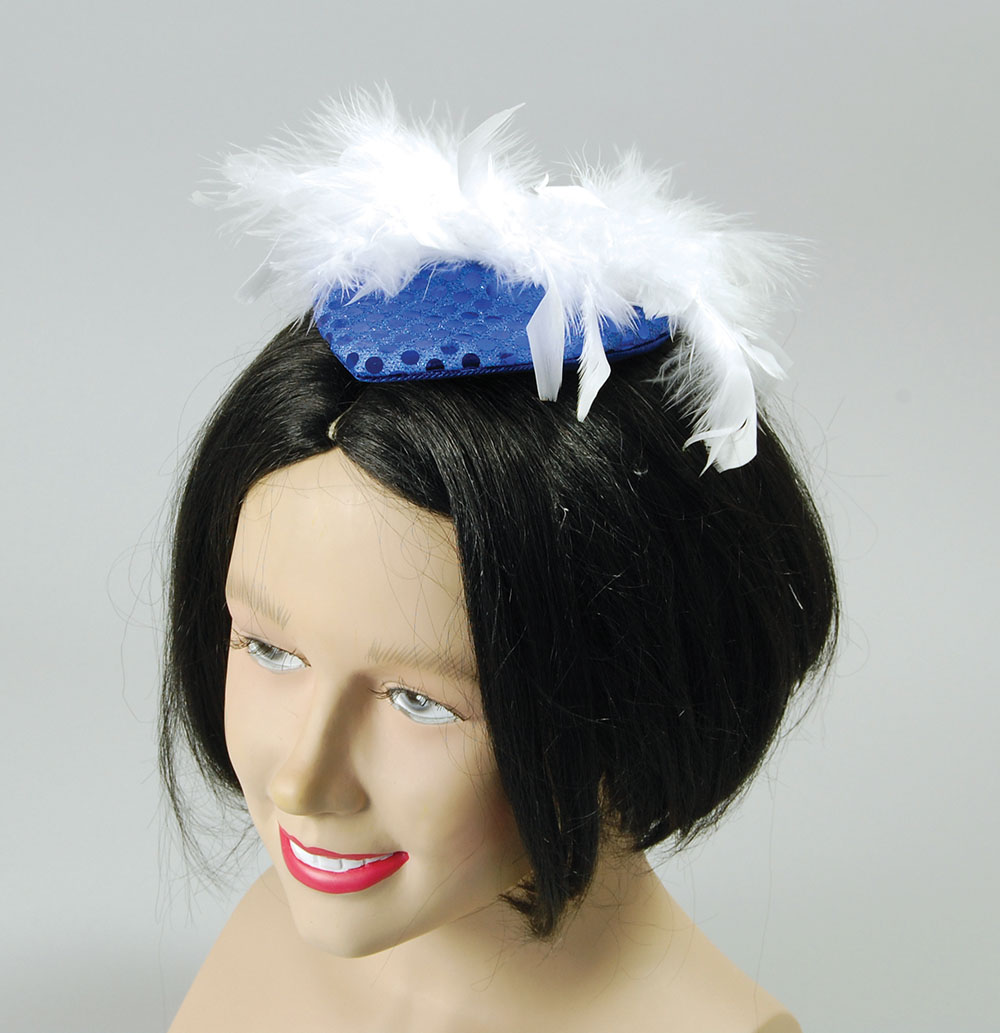 Lady's Hat Blue Sequin + Feather