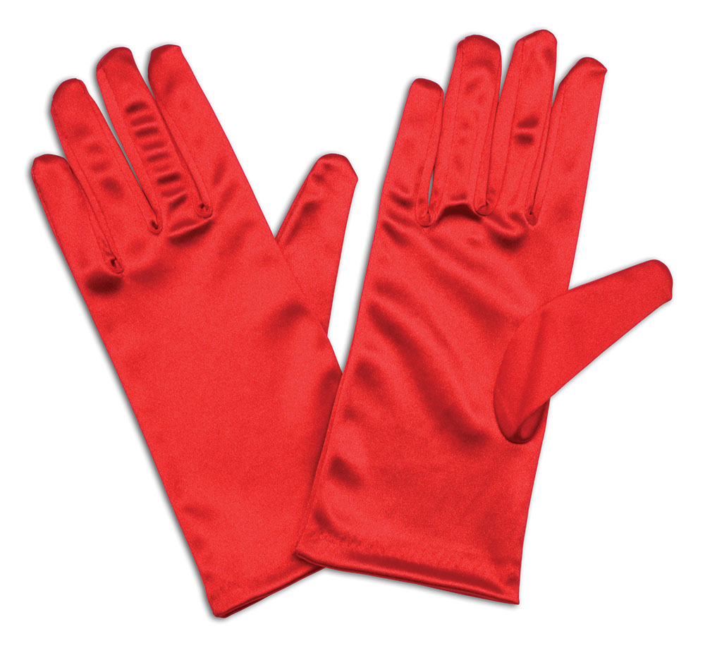 Gloves. Satin 9" Red