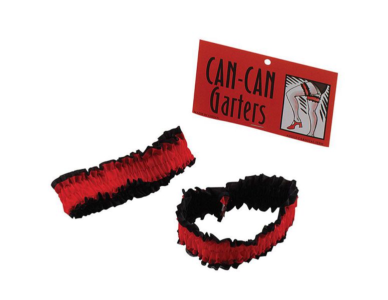 Garters. Can Can. Black with White Lace