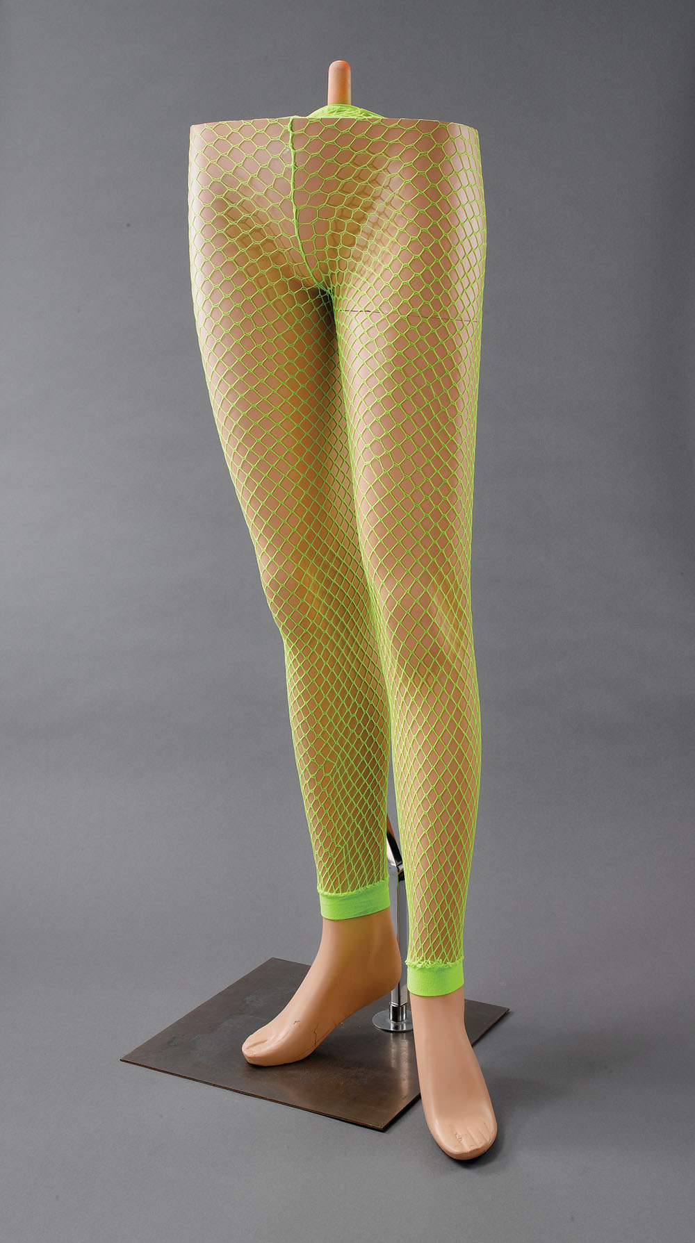 Footless Tights. Fishnet. Neon Yellow