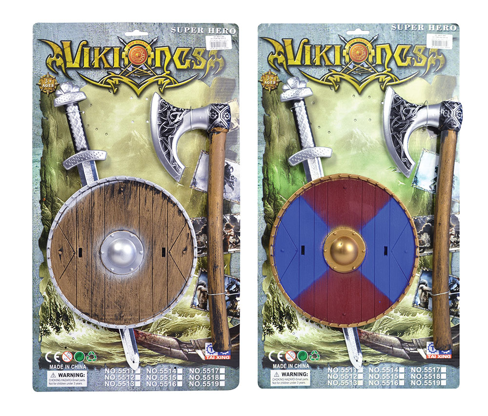 Viking Sword, Shield + Axe Set