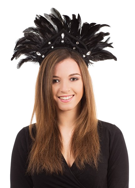 Carnival Headdress. Black Feather