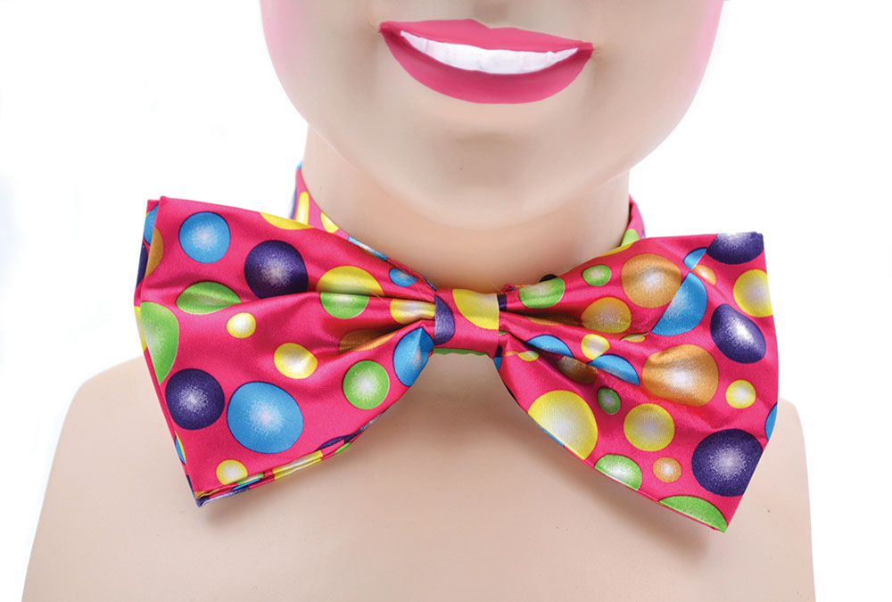 Clown Bow Tie. Pink With Spots
