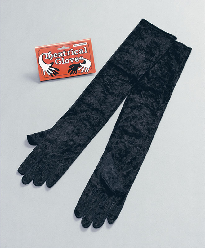 Gloves. Long Black Velvet