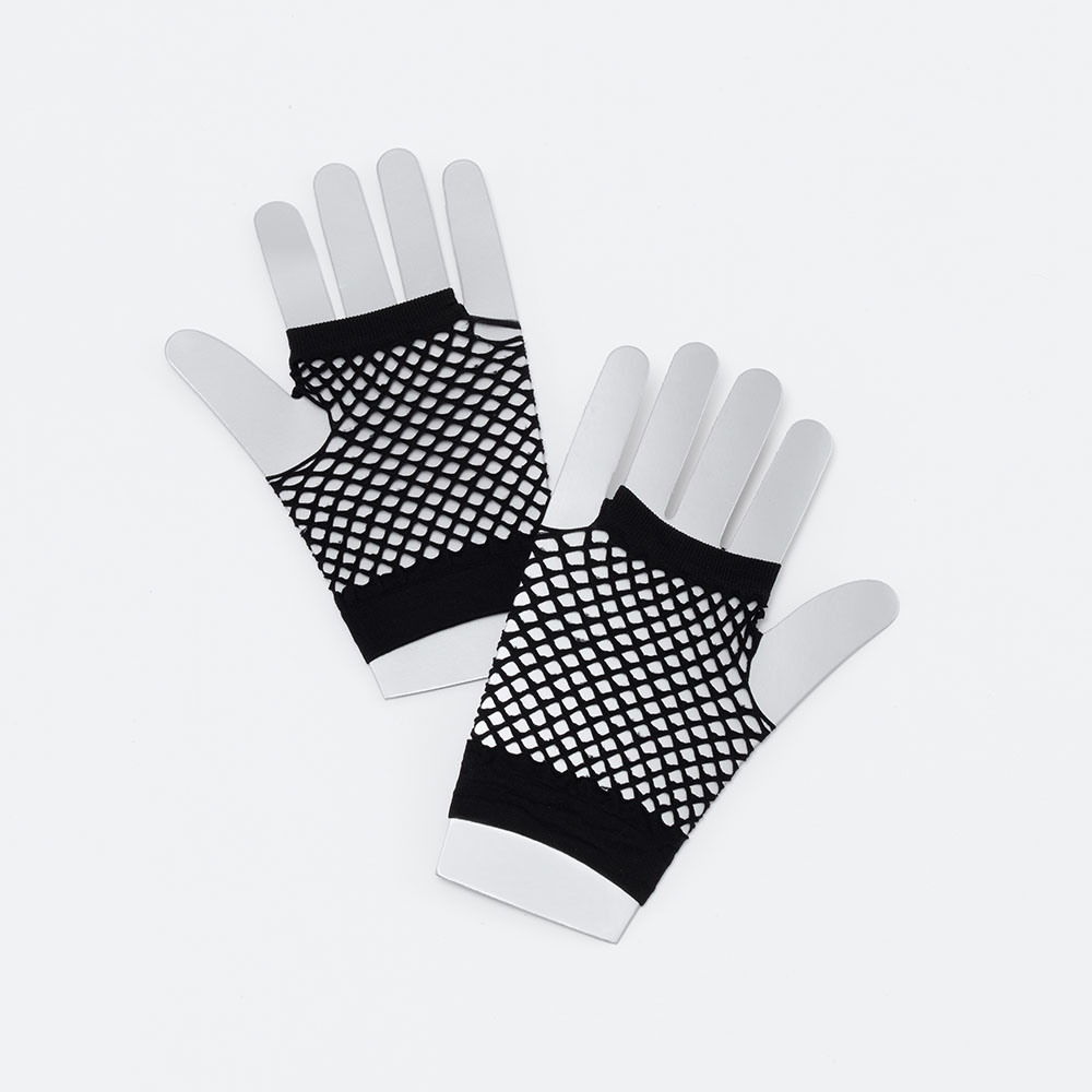 Fishnet Gloves. Short Black