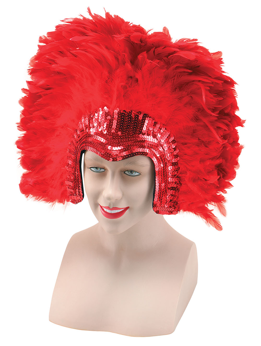 Deluxe Red Feather Headdress