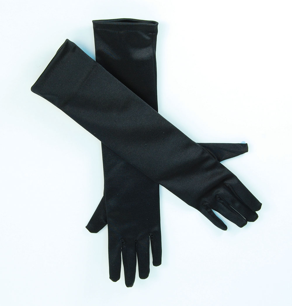 Gloves. Satin 19" Black