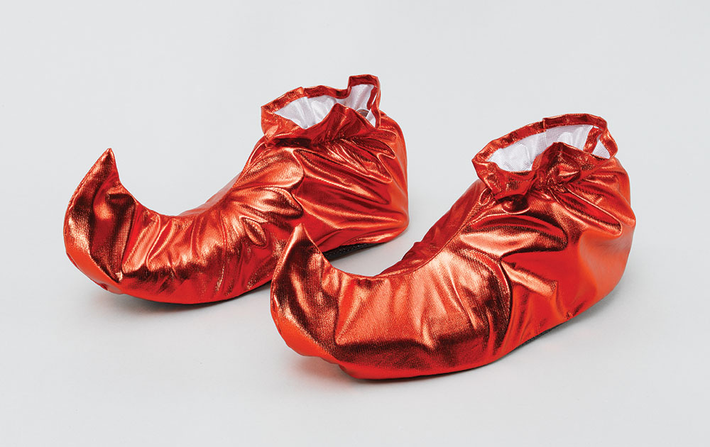Jester Shoe Covers. Red Metallic - Click Image to Close