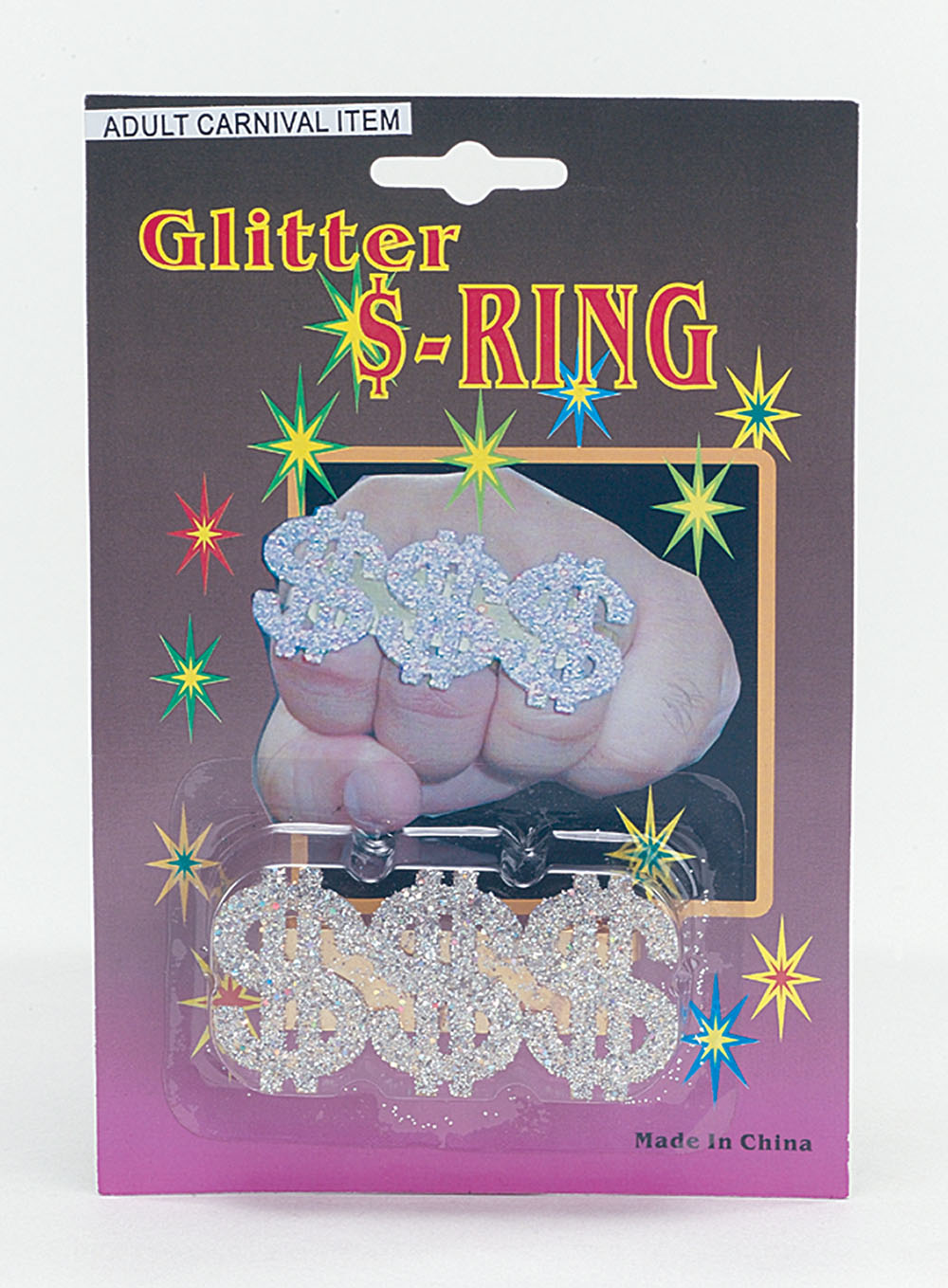 Dollar Glitter Ring. 3 $ Signs