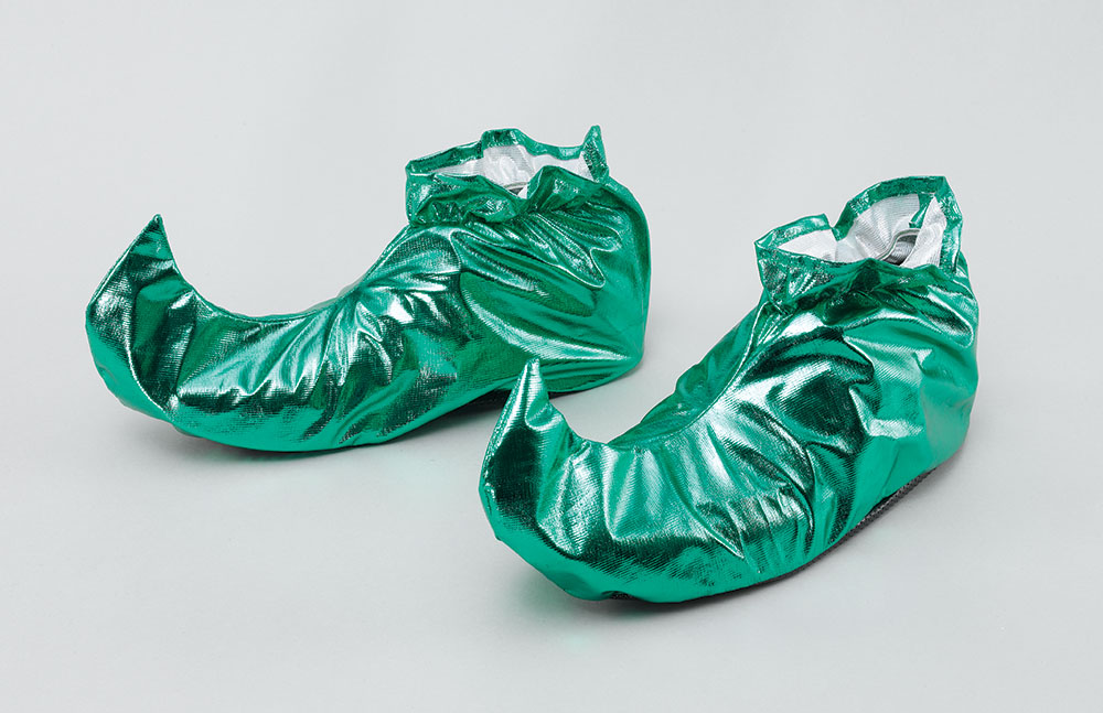 Jester Shoe Covers. Green Metallic - Click Image to Close