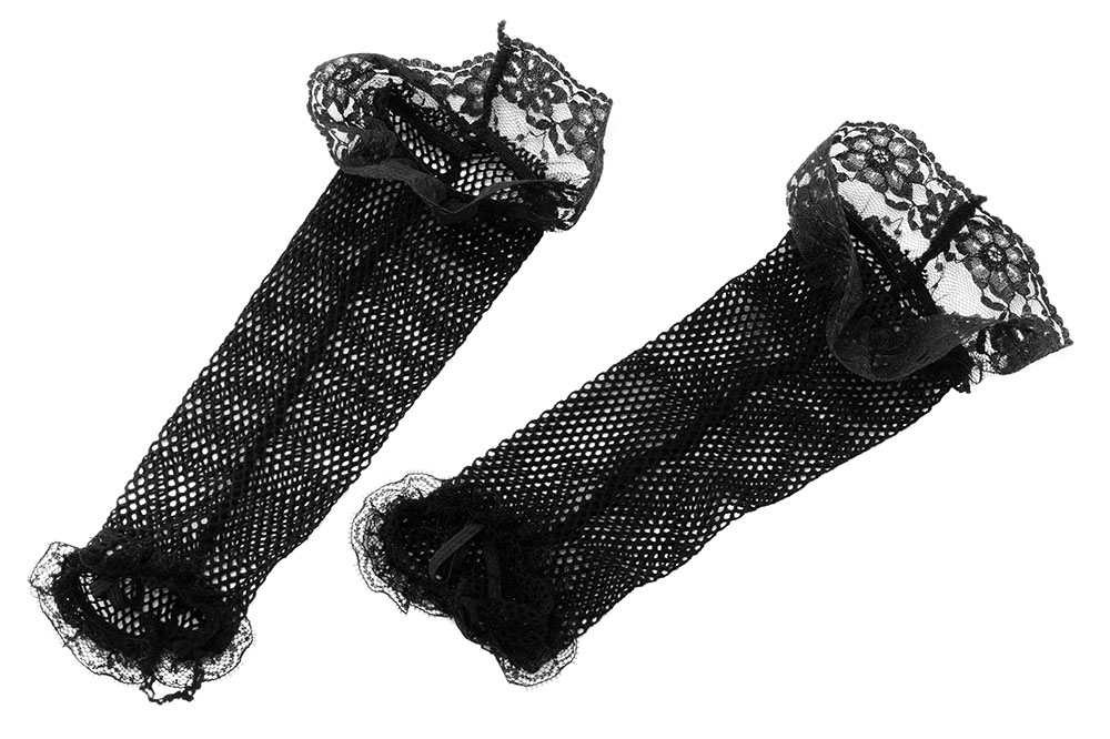 Fishnet Gloves. Black + Lace