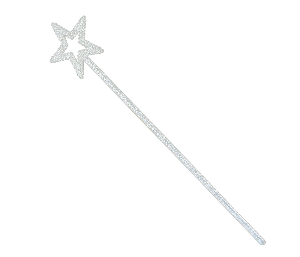 Star Wand. White Glitter