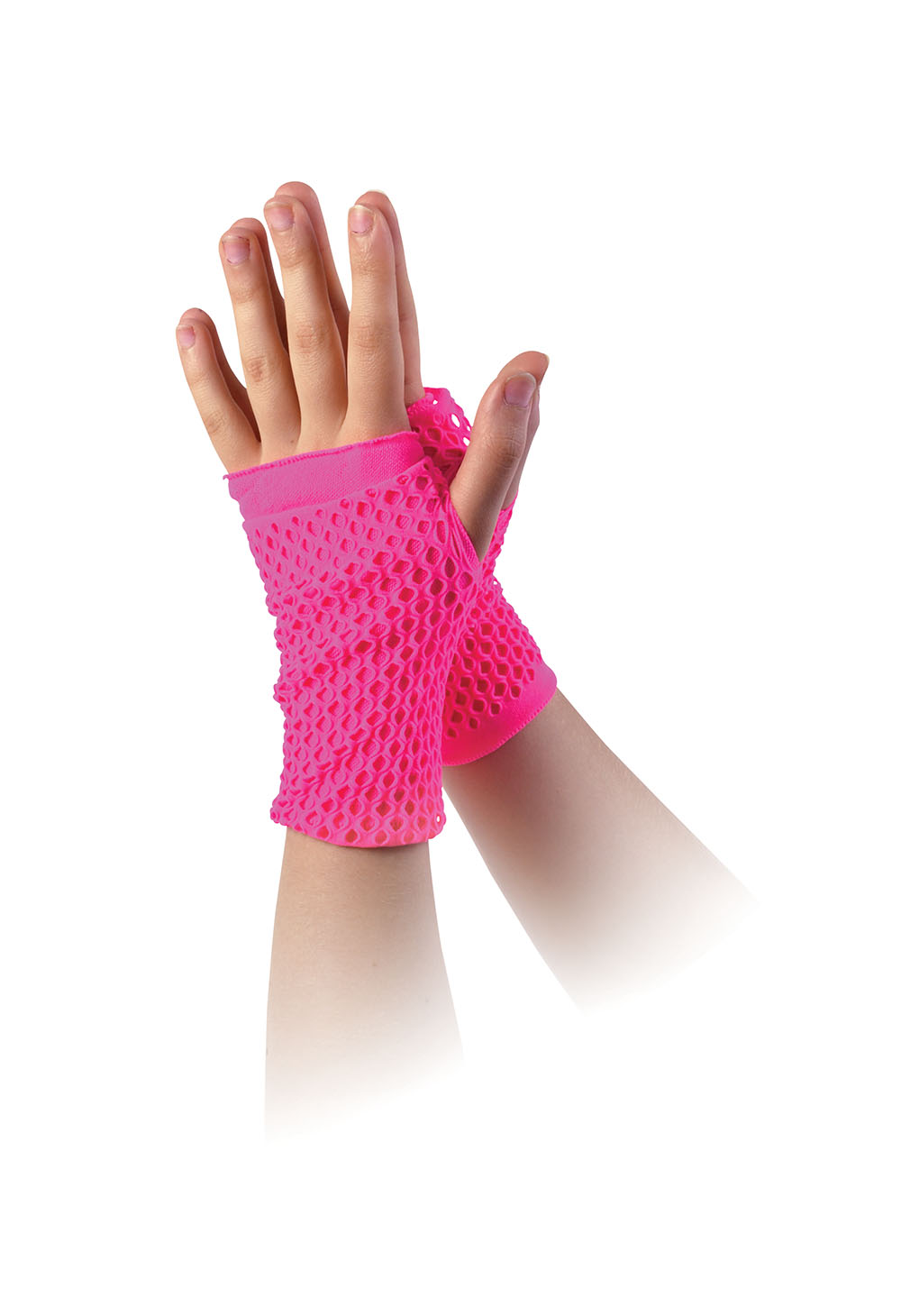 Fishnet Gloves Pink Double Layered