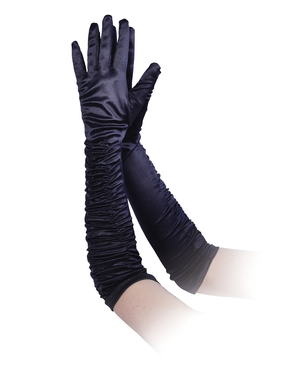 Gloves. Black Satin Theatrical