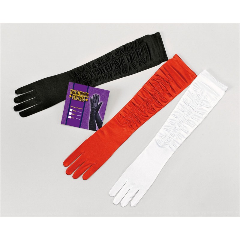 Gloves. Red Satin Theatrical