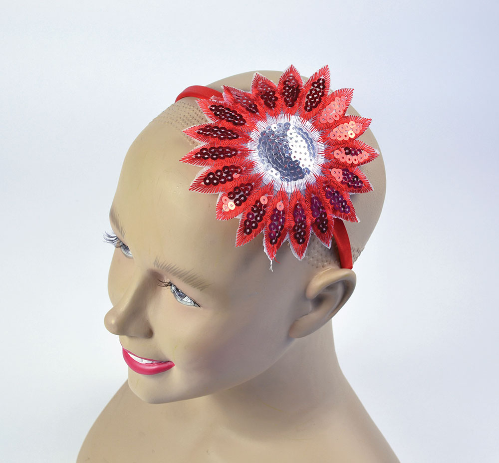 Sunflower Headband. Red