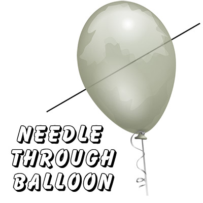 Needle Thru Balloon Professional (with 10 clear balloons) by Baz