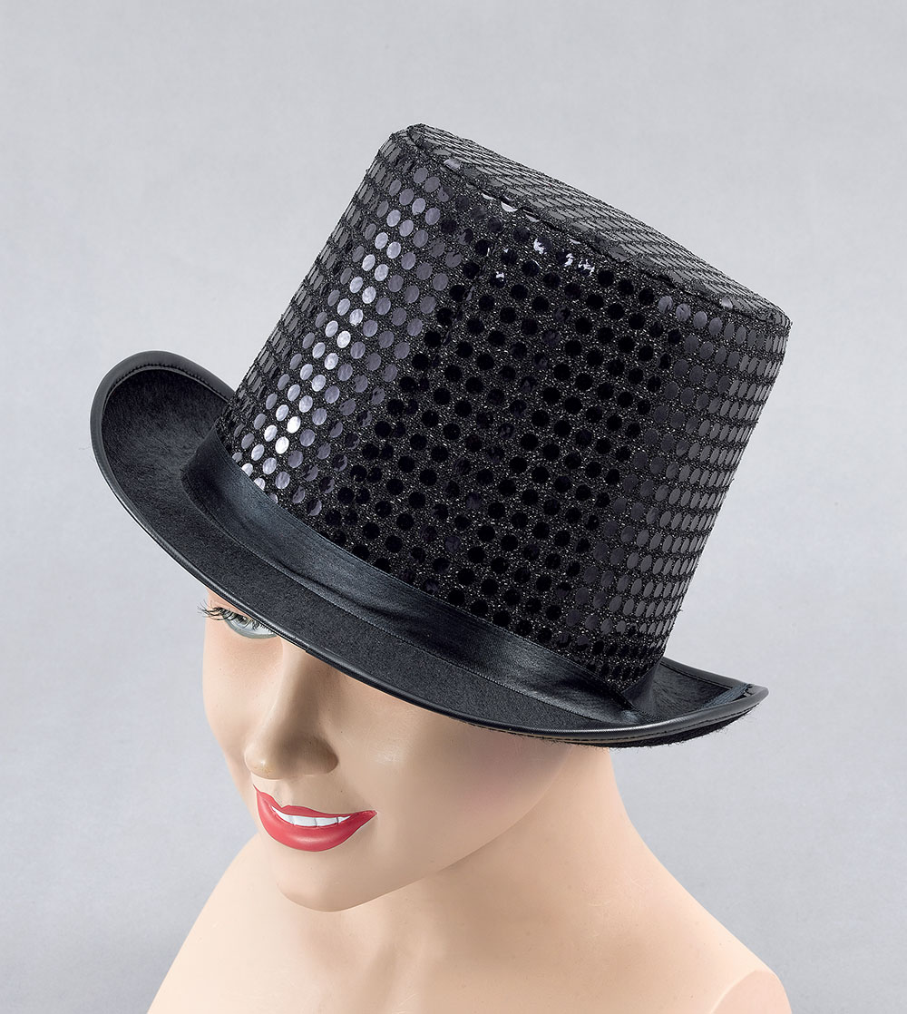 Felt Top Hat + Black Sequins